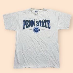 Vintage Penn State Nittany Lions 1990s T Shirt Men’s Large White Vtg PSU 90s
